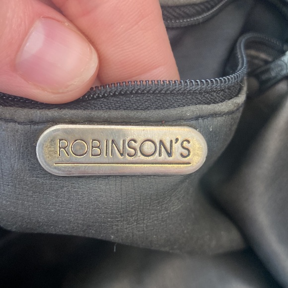 VINTAGE ROBINSON'S leather Bucket drawstring bag - Picture 9 of 10